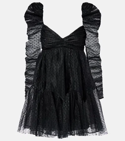 Zimmermann Mini Abito In Tulle In Black - Black