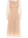 Zimmermann Point-d'esprit Tulle Dress In Neutrals