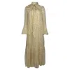 Zimmermann Polka Dot Belted Bow Neck Midi Dress In Ivory Silk In White