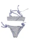 Zimmermann Polka Dot Bikini In Blue Polyamide In Blue