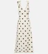 Zimmermann Polka-dot Bow-detail Linen Midi Dress In Multi
