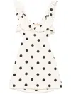 Zimmermann Print Ruffle Cutout Linen Minidress In Neutrals