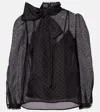 Zimmermann Polka-dot Linen And Silk Blouse In Black