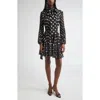 Zimmermann Polka Dot Long Sleeve Pleated Minidress With Removable Pussy Bow
