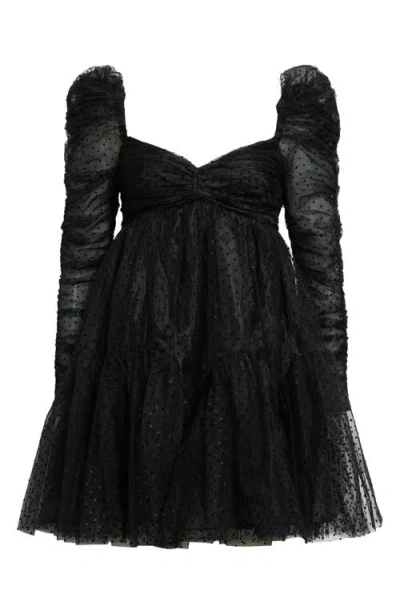 ZIMMERMANN ZIMMERMANN POLKA DOT LONG SLEEVE TULLE MINIDRESS