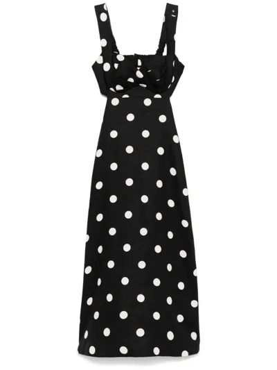 Zimmermann Polka Dots Midi Crush Dress In Multicolor