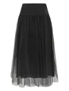 Zimmermann Flocked Dot Tulle Midi Skirt In Black