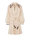 Zimmermann Belted Polka-dot Silk-satin Mini Shirt Dress In Multi
