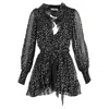 Zimmermann Polka Dot Mini Wrap Dress In Black Silk In Black
