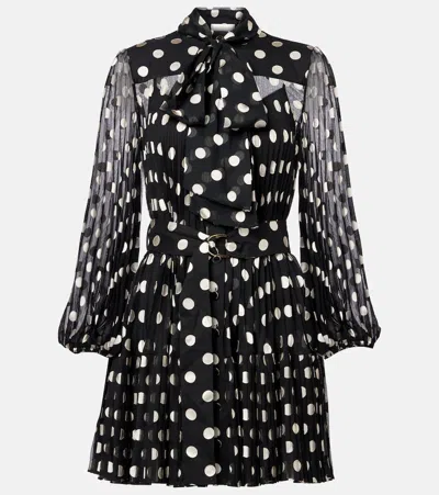 ZIMMERMANN POLKA-DOT PLEATED MINIDRESS