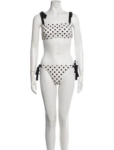 Pre-owned Zimmermann Polka Dot Print Bikini W/ Tags In Black/neutrals