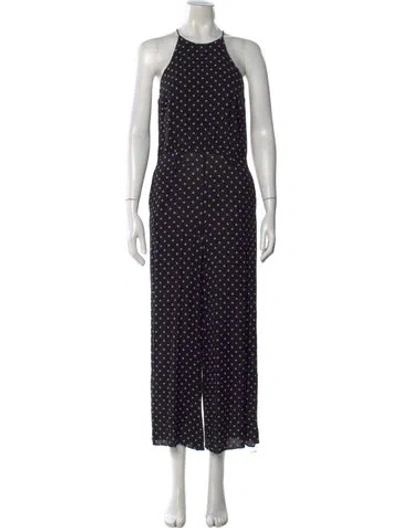 Pre-owned Zimmermann Polka Dot Print Halterneck Jumpsuit In Black