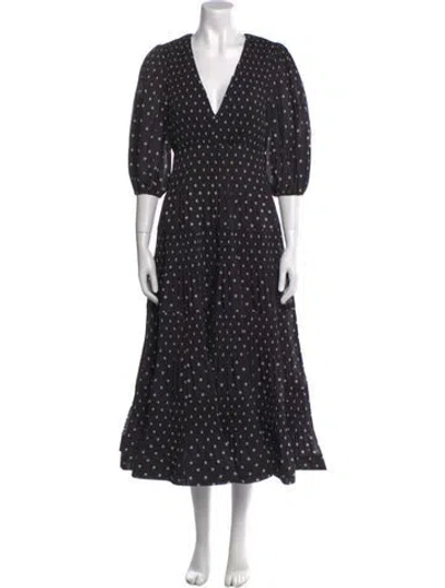Pre-owned Zimmermann Polka Dot Print Long Dress In Black