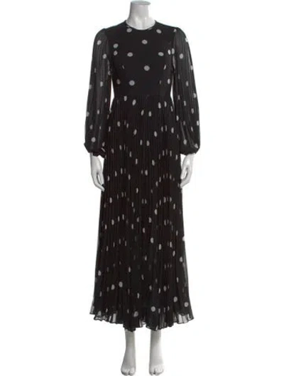 Pre-owned Zimmermann Polka Dot Print Long Dress In Black