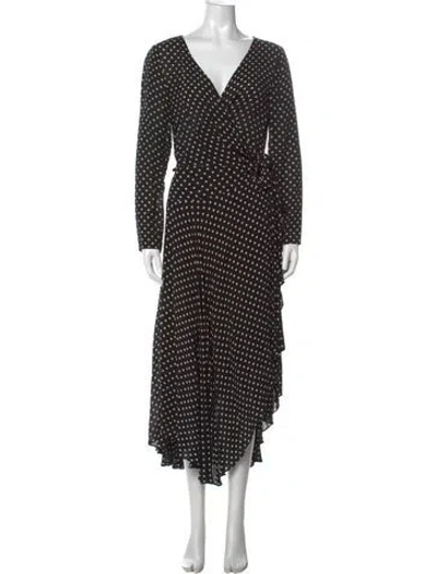 Pre-owned Zimmermann Polka Dot Print Long Dress In Black