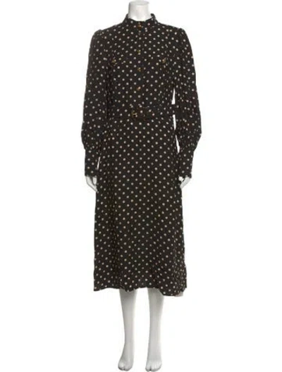 Pre-owned Zimmermann Polka Dot Print Long Dress In Black