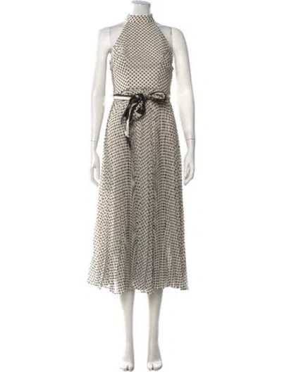 Pre-owned Zimmermann Polka Dot Print Long Dress In Neutral