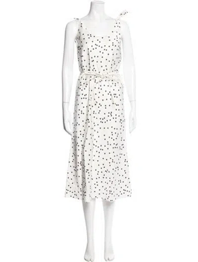 Pre-owned Zimmermann Polka Dot Print Long Dress In White