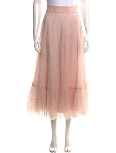 Pre-owned Zimmermann Polka Dot Print Long Skirt In Pink