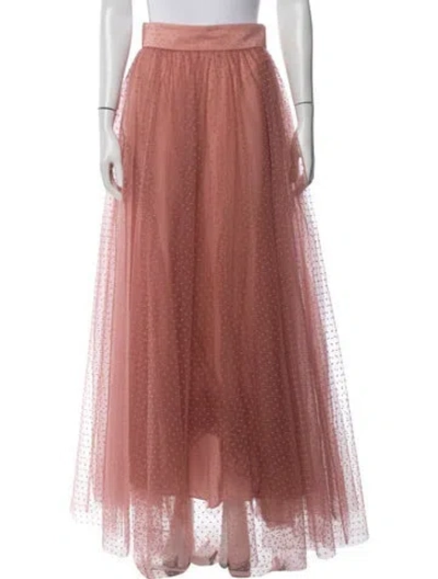Pre-owned Zimmermann Polka Dot Print Long Skirt In Pink