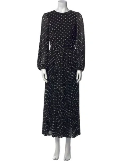 Pre-owned Zimmermann Polka Dot Print Midi Length Dress In Black