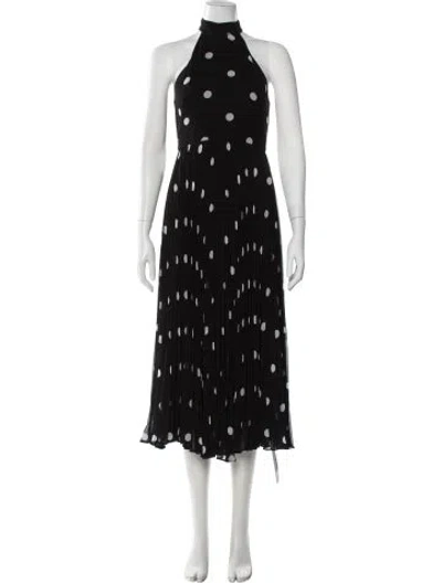 Pre-owned Zimmermann Polka Dot Print Midi Length Dress In Black