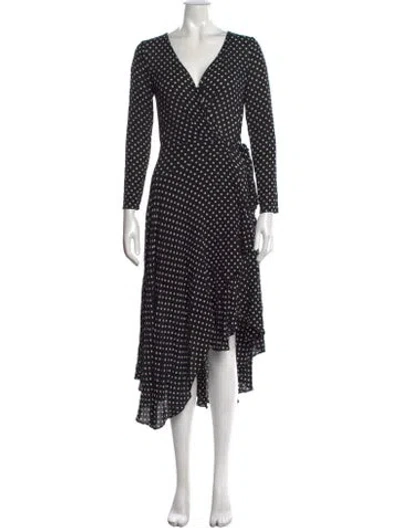 Pre-owned Zimmermann Polka Dot Print Midi Length Dress In Black
