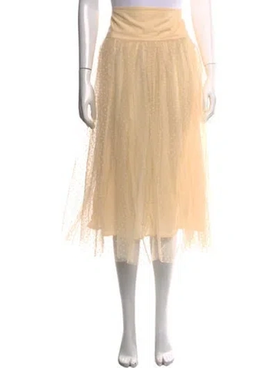 Pre-owned Zimmermann Polka Dot Print Midi Length Skirt In Neutrals