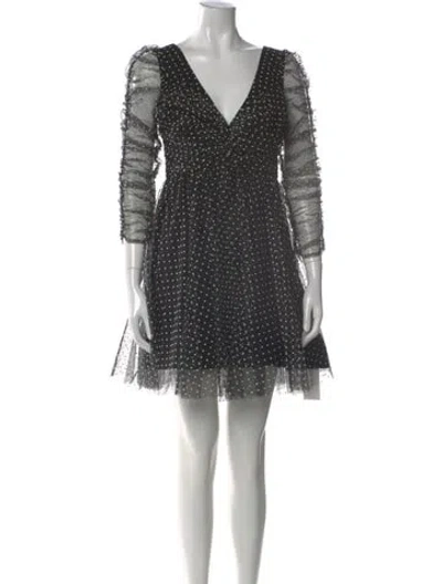 Pre-owned Zimmermann Polka Dot Print Mini Dress In Black