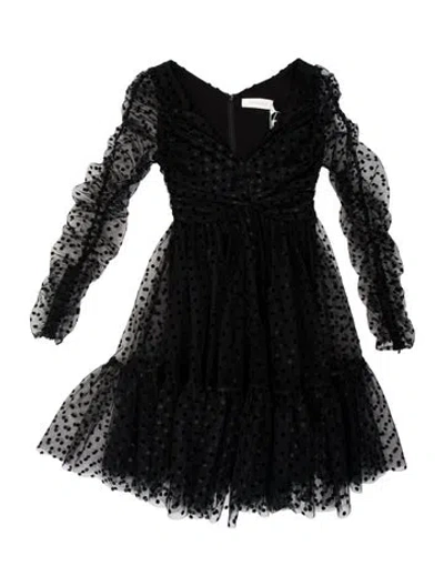 Pre-owned Zimmermann Polka Dot Print Mini Dress In Black