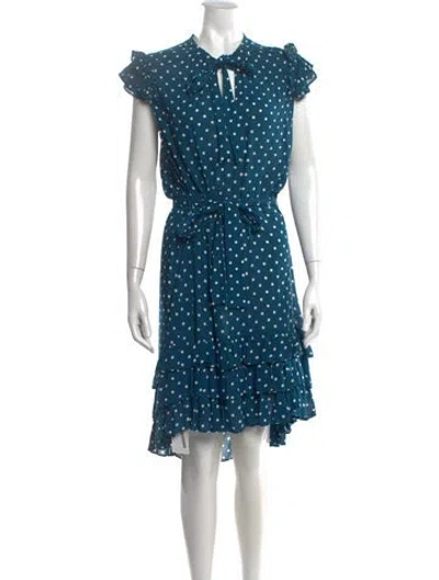 Pre-owned Zimmermann Polka Dot Print Mini Dress In Blue