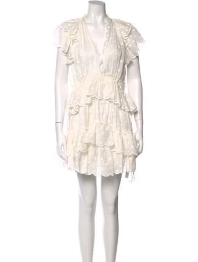 Pre-owned Zimmermann Polka Dot Print Mini Dress In Neutral