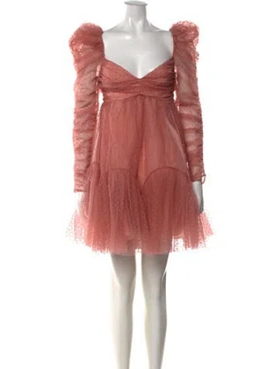 Pre-owned Zimmermann Polka Dot Print Mini Dress W/ Tags In Pink
