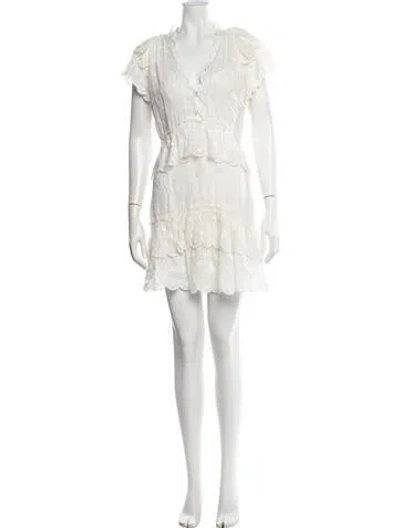 Pre-owned Zimmermann Polka Dot Print Mini Dress In White