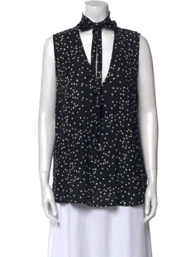 Pre-owned Zimmermann Polka Dot Print V-neck Blouse In Black