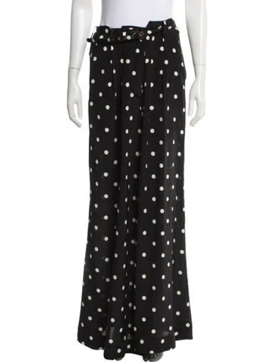 Pre-owned Zimmermann Polka Dot Print Wide Leg Pants In Black