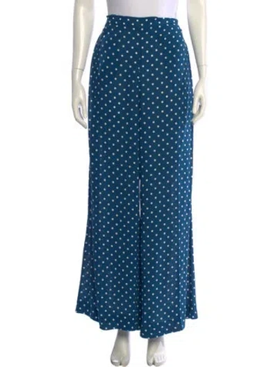 Pre-owned Zimmermann Polka Dot Print Wide Leg Pants In Blue