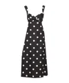 Zimmermann Crush Cutout Pleated Polka-dot Linen Midi Dress In Black