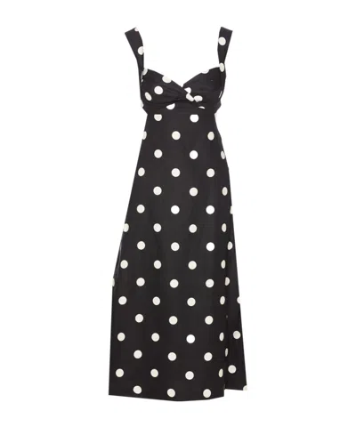 Zimmermann Polka Dots Midi Crush Dress In Multicolor