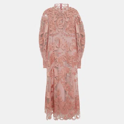 Pre-owned Zimmermann Polyester Midi Dress 2 In Pink