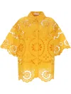 Zimmermann Pop Broderie Anglaise Linen Shorts In Yellow