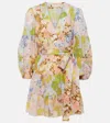 Zimmermann Pop Wrap Mini Dress In Multicolor