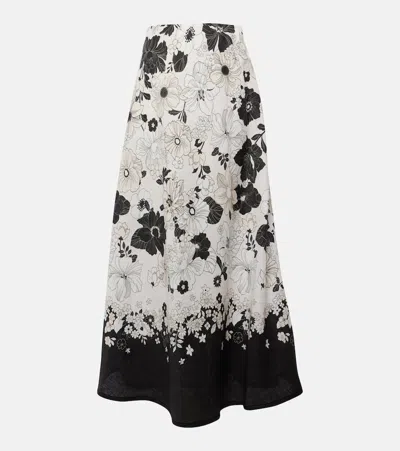 Zimmermann Woman Maxi Skirt White Size 3 Linen In Multicolour