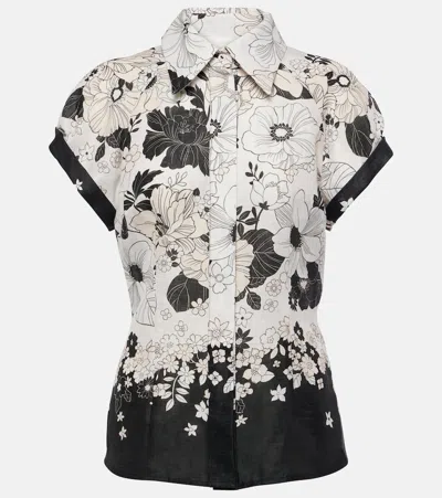 Zimmermann Pop Floral Linen Shirt In Multicoloured