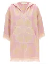 Zimmermann Pop Hooded Towel Mini Dress In Pink In Multi