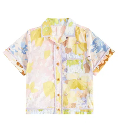 Zimmermann Kids' Pop Printed Cotton Shirt In Multicoloured