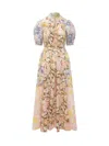 Zimmermann Pop Puff Sleeve Maxi Dress In Multicolor