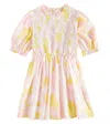 Zimmermann Pop Floral-print Smocked Dress In Pink
