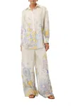 Zimmermann Pop Print Relaxed Silk Wide Leg Pants In Multi