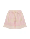 Zimmermann Pop Frayed Cotton-terry Jacquard Shorts